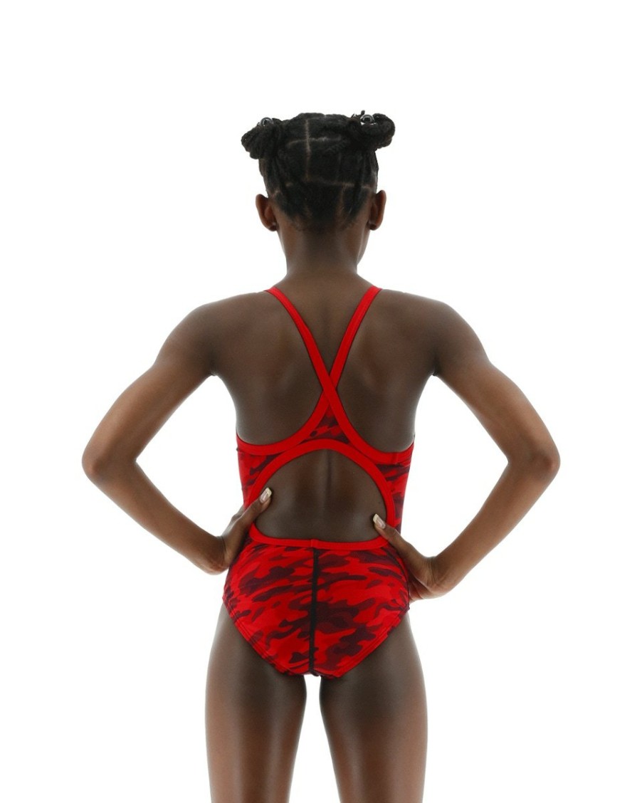 Kids TYR Sport Competition Swimwear | Tyr Durafast Elite® Girls' Diamondfit Swimsuit - Camo