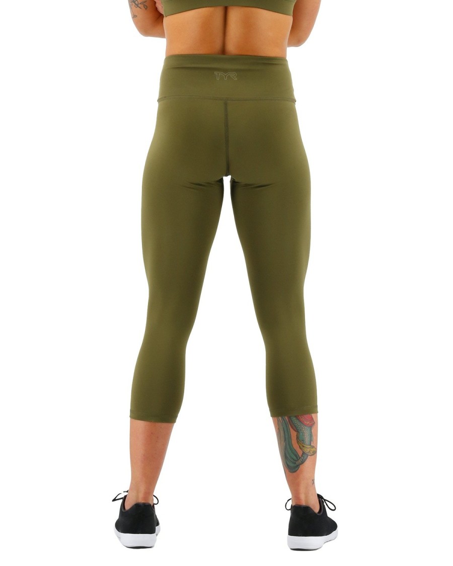 Women TYR Sport Leggings | Tyr Base Kinetic Women'S High-Rise 21" Leggings - Solid