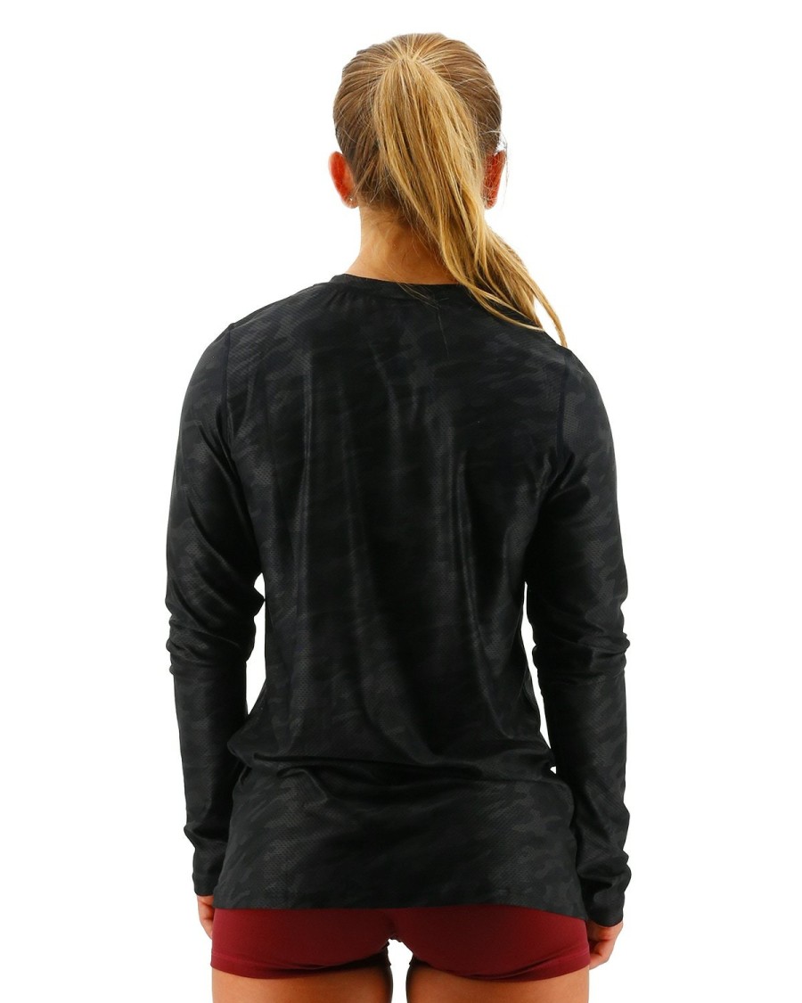 Women TYR Sport Shirts | Tyr Airtec Women'S Long Sleeve Tee - Blackout Camo