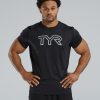 Men TYR Sport Shirts | Tyr Airtec Men'S Big Logo Tee - Solid / Heather