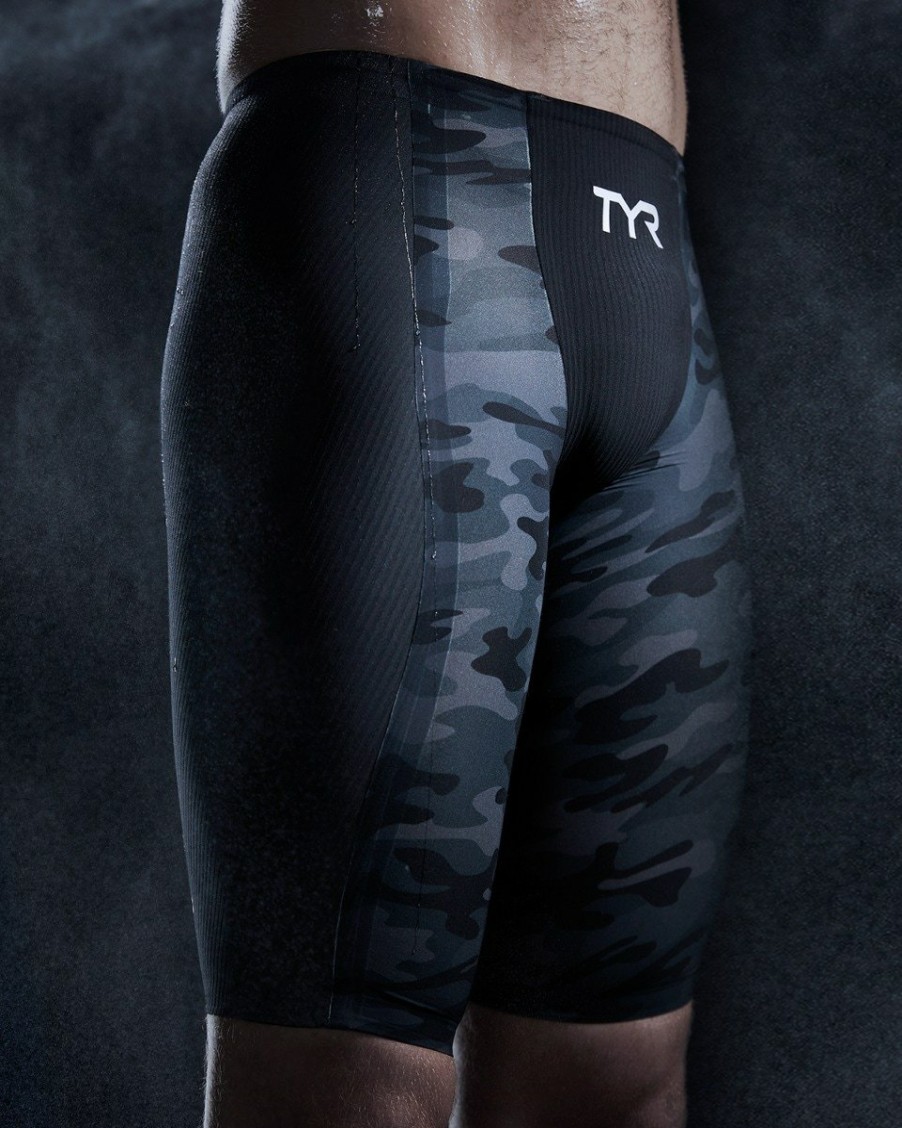 Men TYR Sport Technical Suits | Tyr Men'S Shockwave High-Waist Jammer Swimsuit - Camo