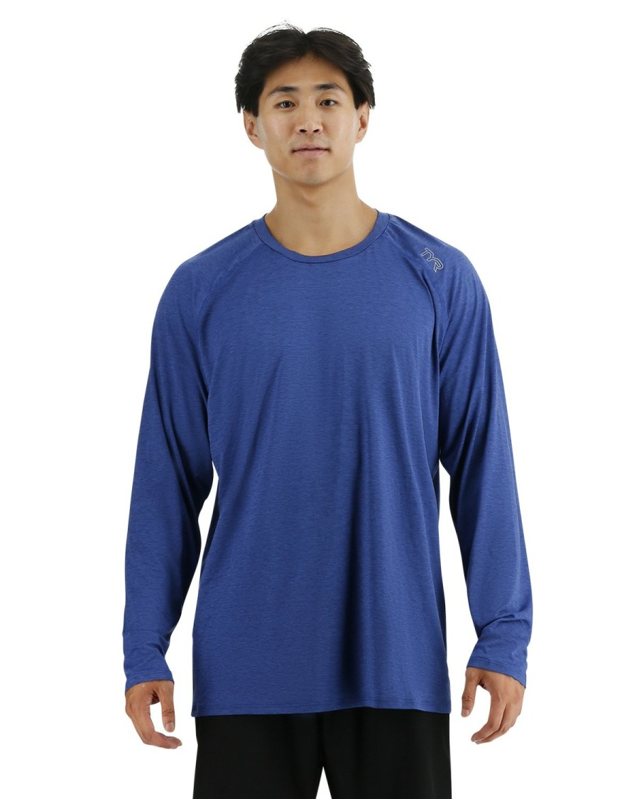 Men TYR Sport Shirts | Tyr Climadry Men'S Raglan Long Sleeve Tech Tee - Solid / Heather