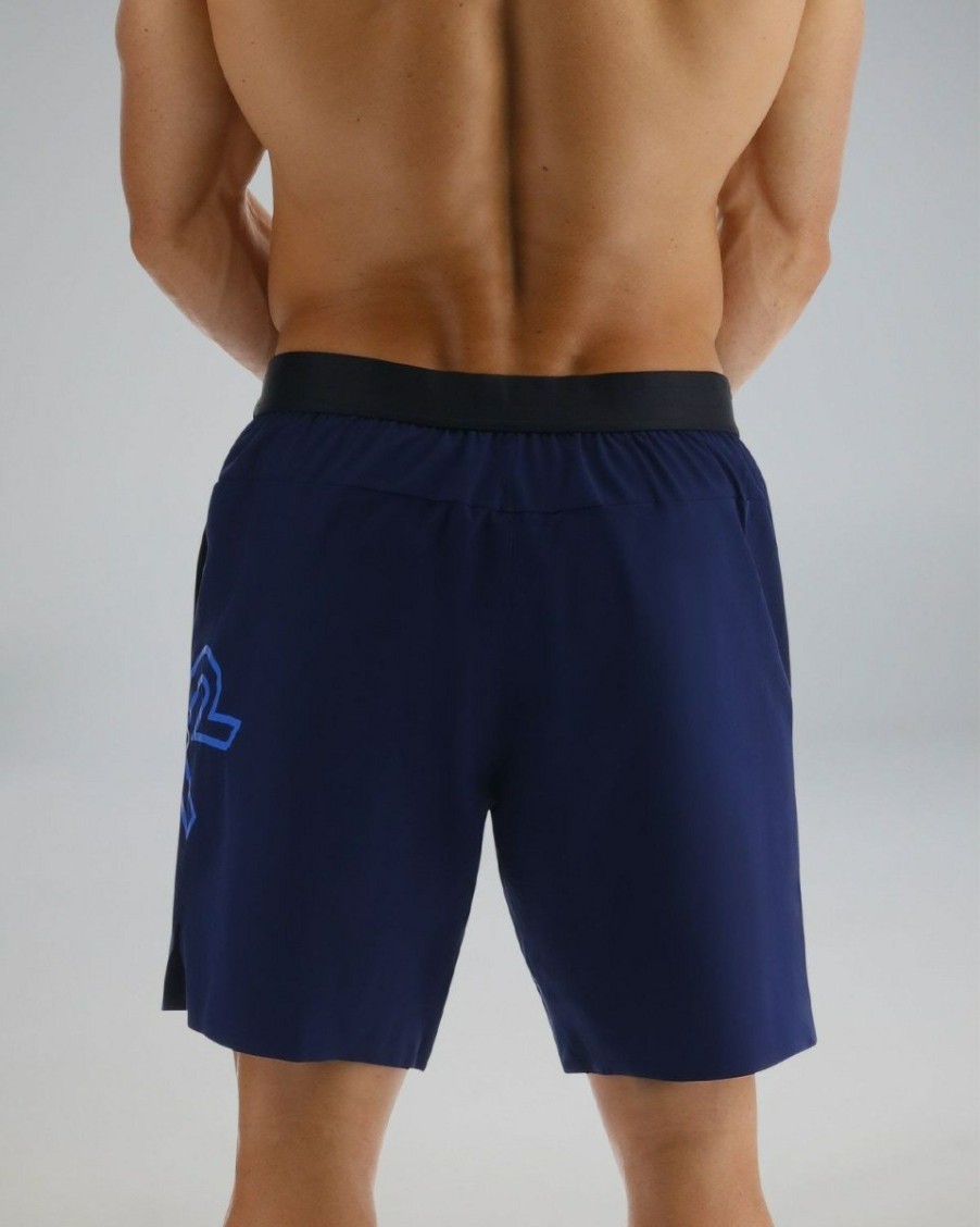 Men TYR Sport Shorts | Tyr Hydrosphere Men'S Lined 7" Unbroken Big Logo Shorts - Solid