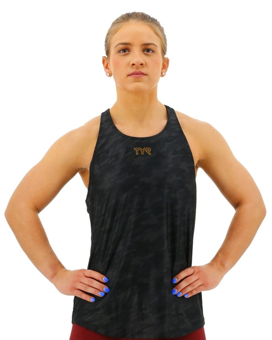 Women TYR Sport Shirts | Tyr Airtec Women'S Tank - Blackout Camo