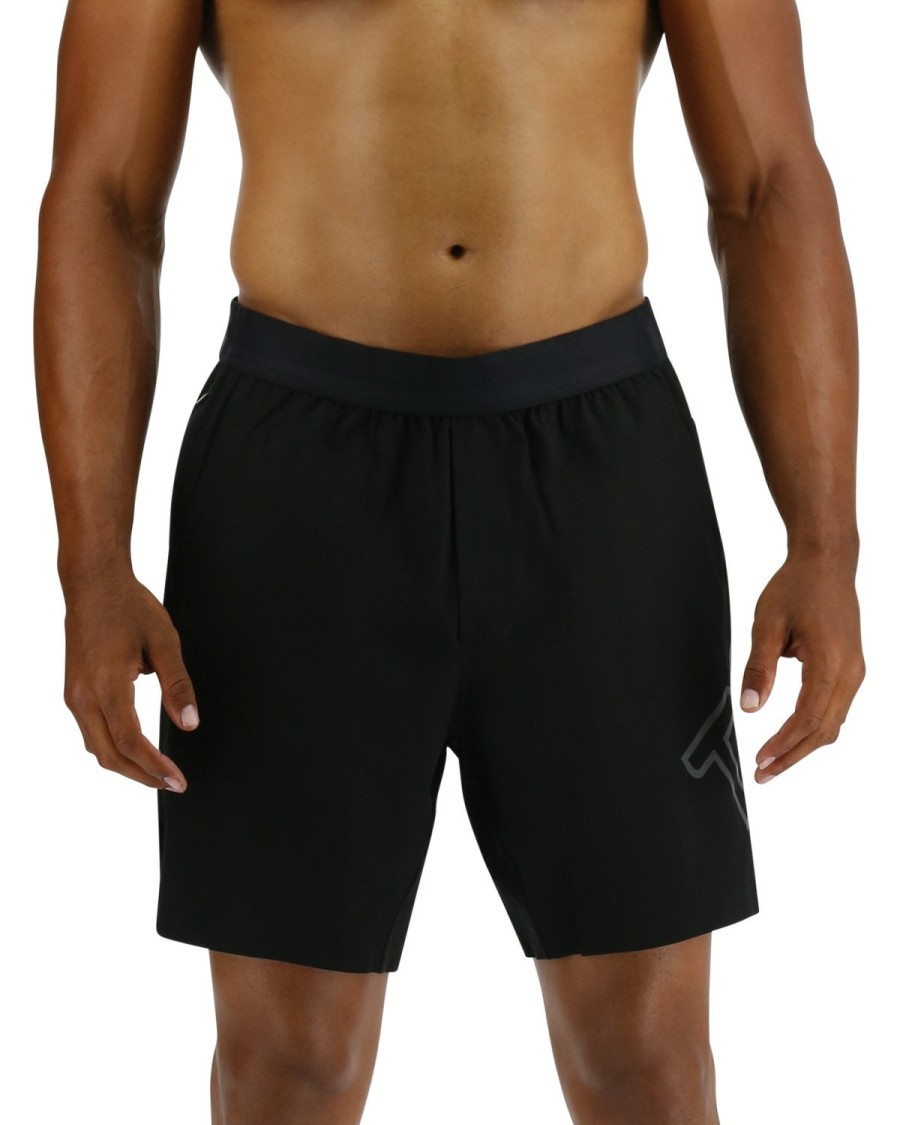 Men TYR Sport Shorts | Tyr Hydrosphere Men'S Lined 7" Unbroken Big Logo Shorts - Solid