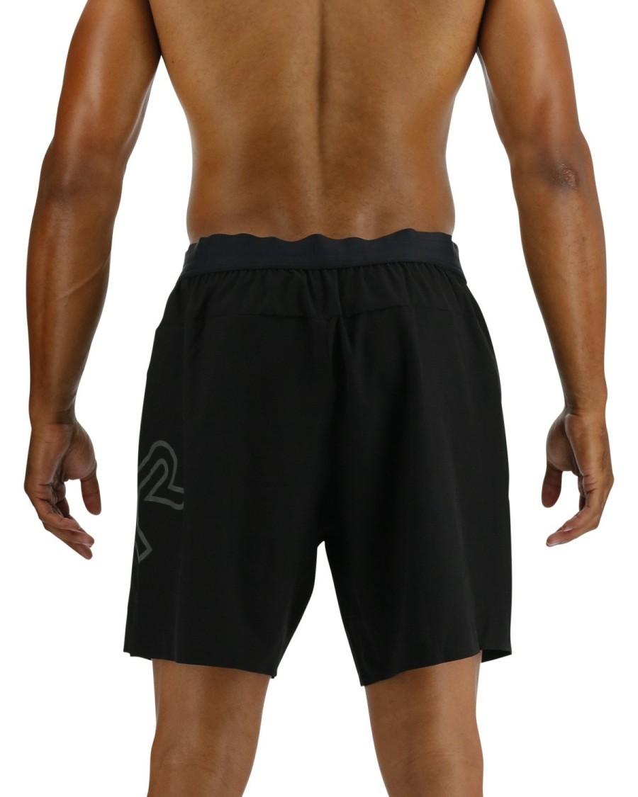 Men TYR Sport Shorts | Tyr Hydrosphere Men'S Lined 7" Unbroken Big Logo Shorts - Solid