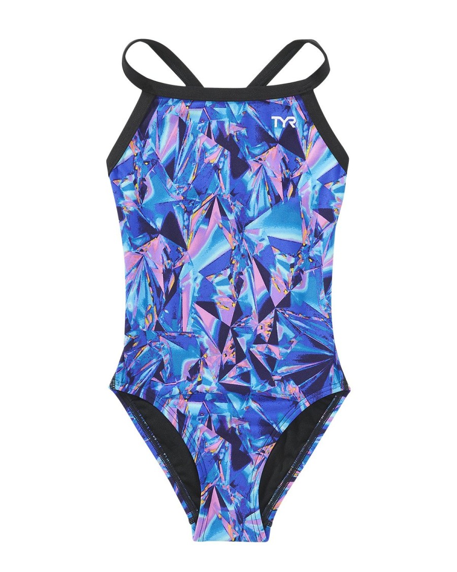 Kids TYR Sport Competition Swimwear | Tyr Durafast Elite® Girls' Diamondfit Swimsuit - Crystalized