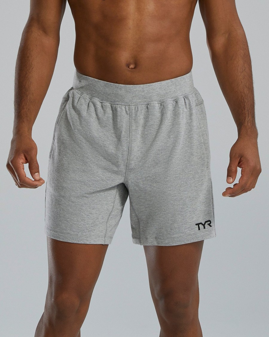 Men TYR Sport Pants | Tyr Ultrasoft Men'S Midweight Terry A.M. Shorts - Solid / Heather