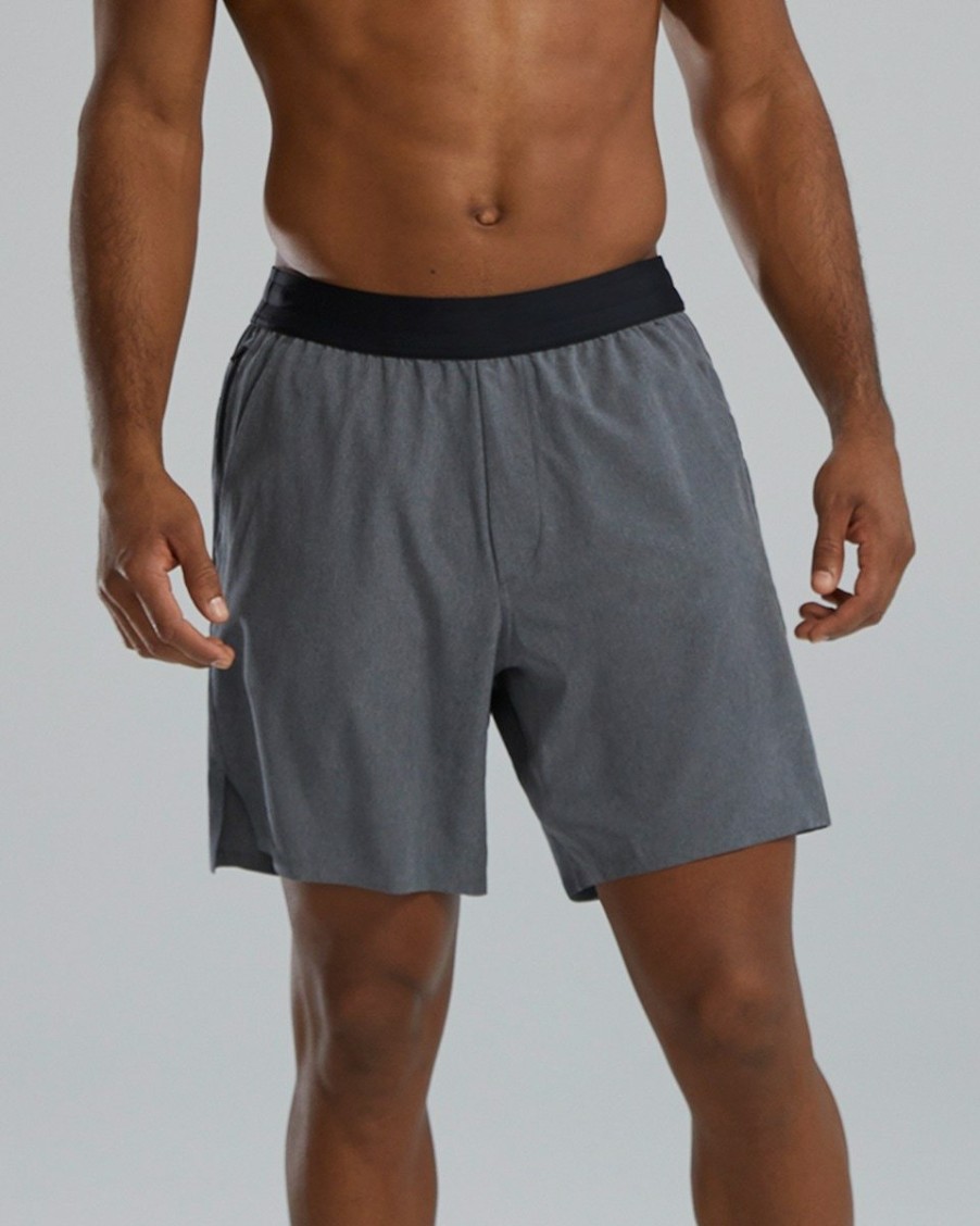 Men TYR Sport Shorts | Tyr Hydrosphere Men'S Unlined 7" Unbroken Big Logo Shorts - Solid