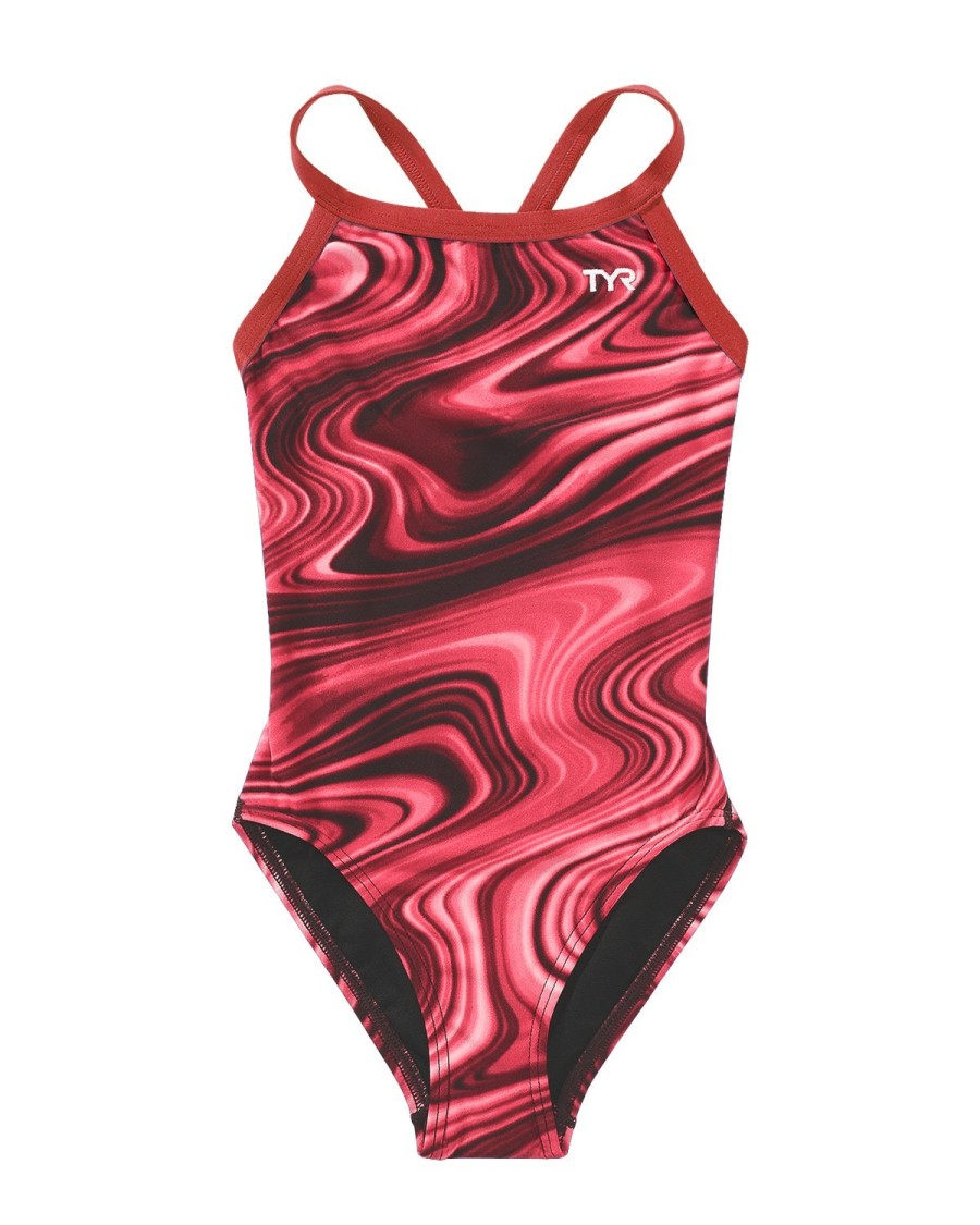 Kids TYR Sport Competition Swimwear | Tyr Durafast Elite® Girls' Diamondfit Swimsuit - Vitality