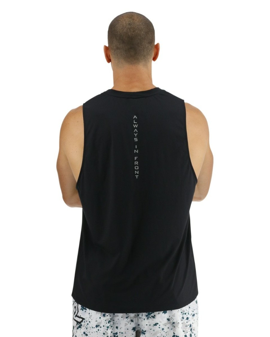 Men TYR Sport Shirts | Tyr Climadry Men'S Big Logo Tech Tank - Solid / Heather