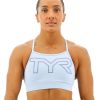 Women TYR Sport Sports Bras | Tyr Base Kinetic Women'S High Neck Big Logo Sports Bra - Solid