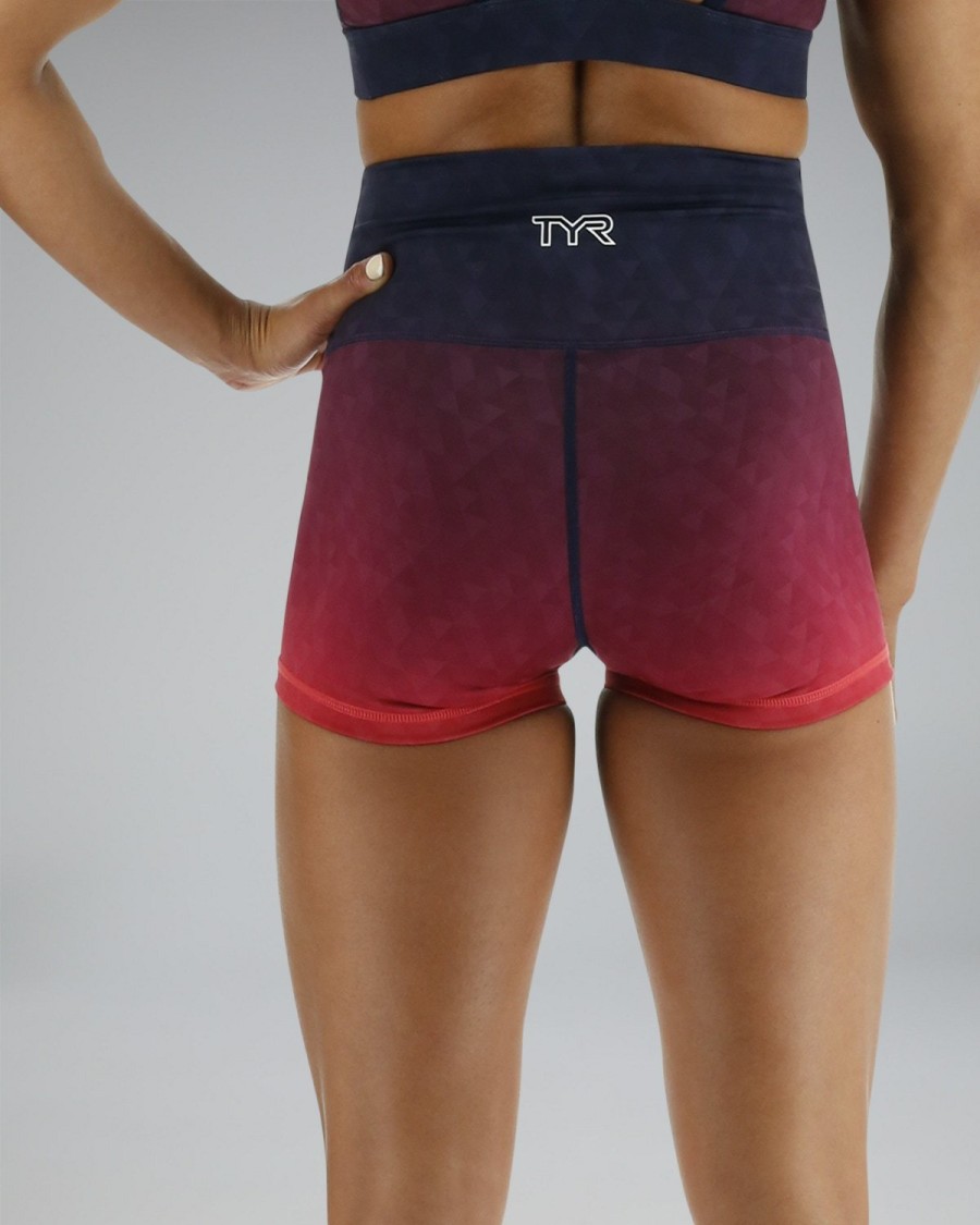 Women TYR Sport Shorts | Tyr Base Kinetic Women'S High-Rise 2" Shorts - Ember