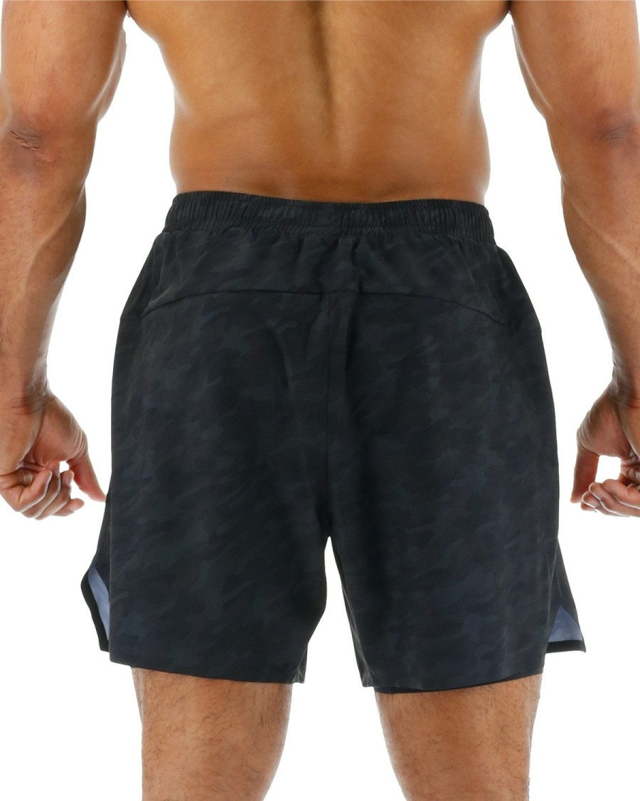 Men TYR Sport Shorts | Tyr Hydrosphere Men'S Lined 6" Momentum Shorts - Blackout Camo