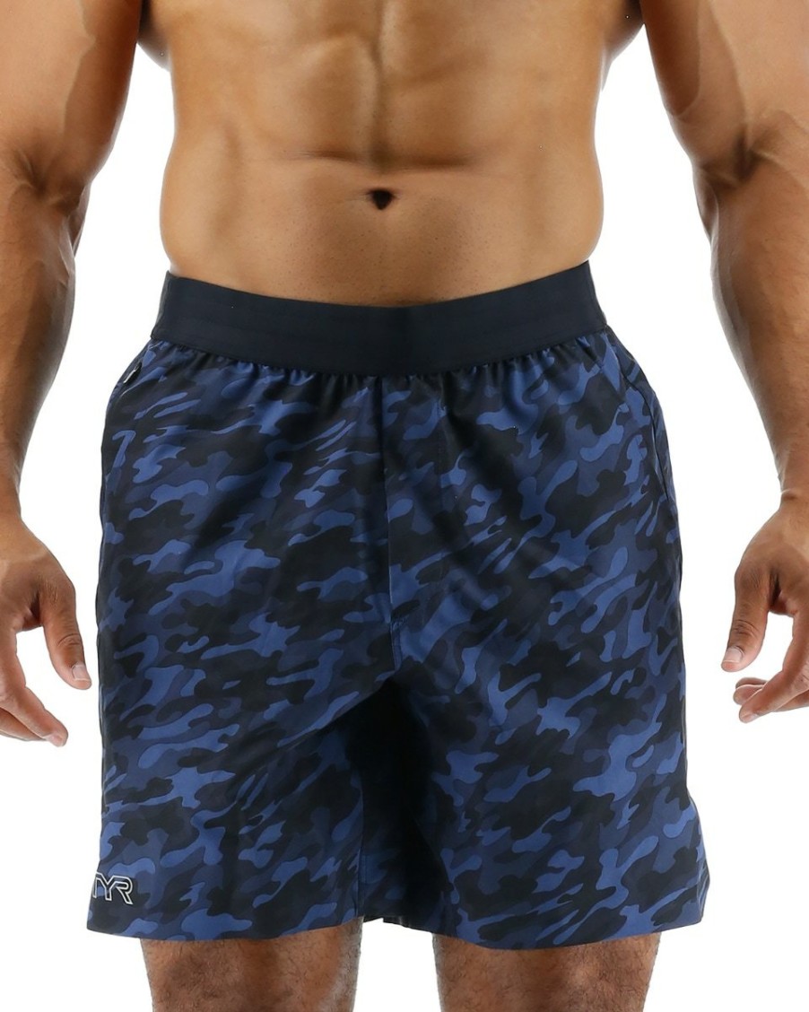 Men TYR Sport Shorts | Tyr Hydrosphere Men'S Unlined 7" Unbroken Shorts - Midnight Camo