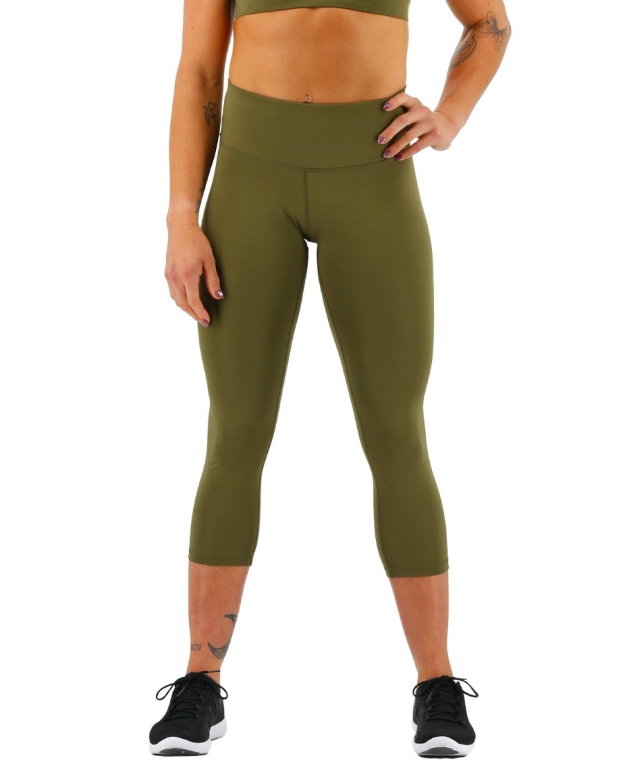 Women TYR Sport Leggings | Tyr Base Kinetic Women'S High-Rise 21" Leggings - Solid