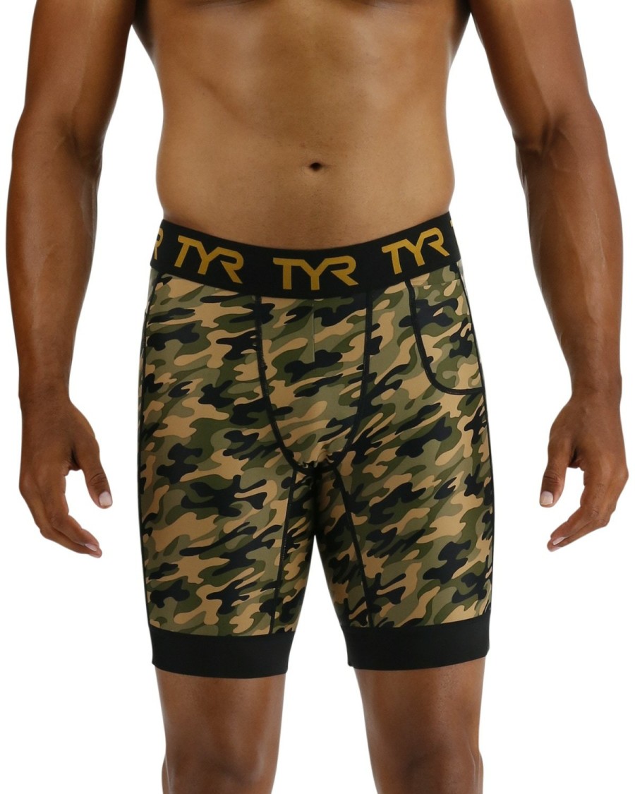 Men TYR Sport Compression | Tyr Men'S Compression Shorts - Terra Camo