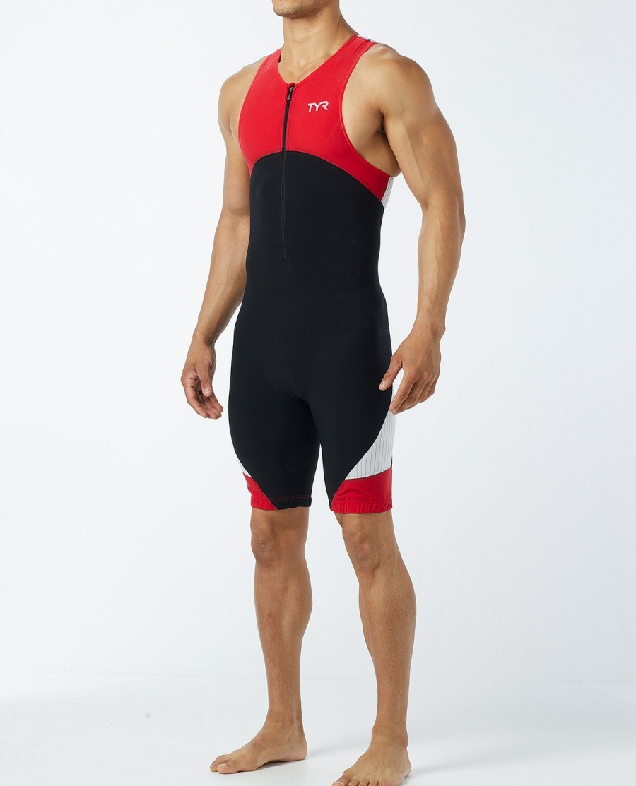 Men TYR Sport Triathlon | Tyr Men'S Padded Front-Zip Tri-Suit - Carbon