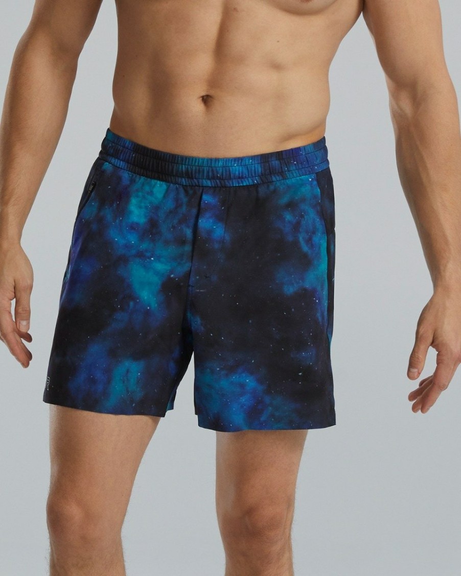 Men TYR Sport Shorts | Tyr Hydrosphere Men'S Unlined 6" Momentum Shorts - Cosmic Night