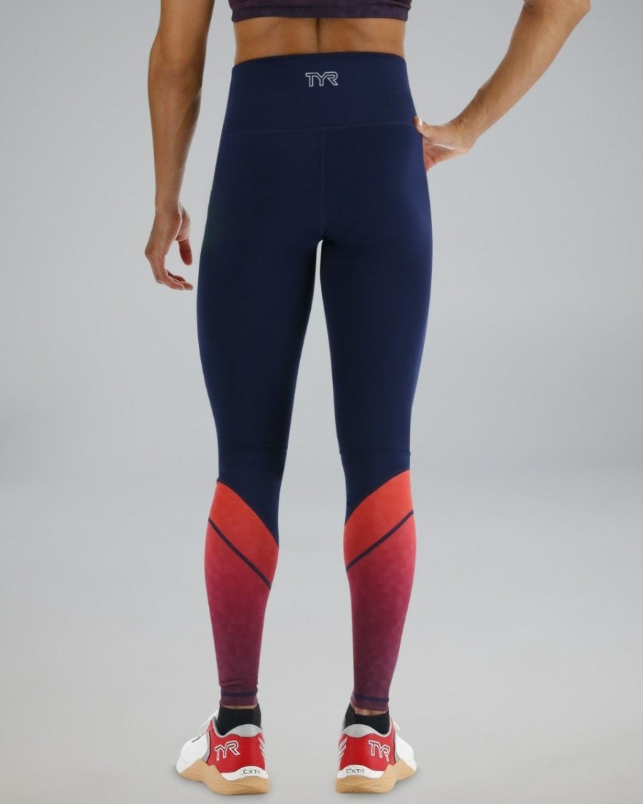 Women TYR Sport Leggings | Tyr Base Kinetic Women'S High-Rise 28" Leggings - Ember