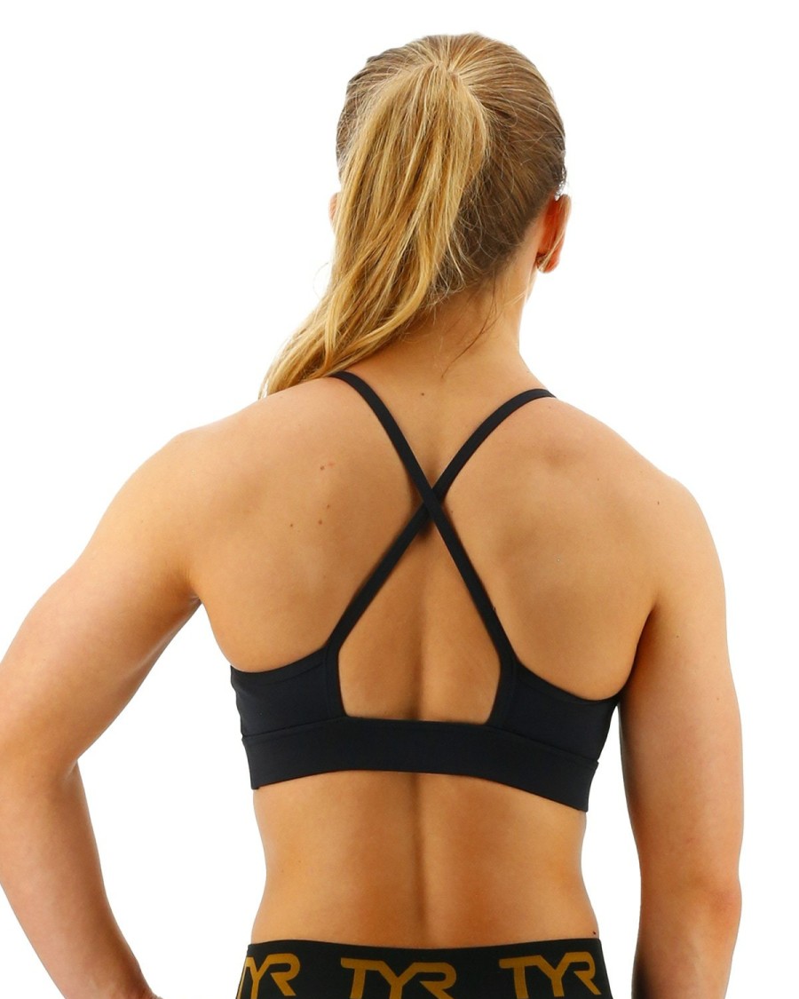 Women TYR Sport Sports Bras | Tyr Base Kinetic Women'S High Neck Sports Bra - Solid