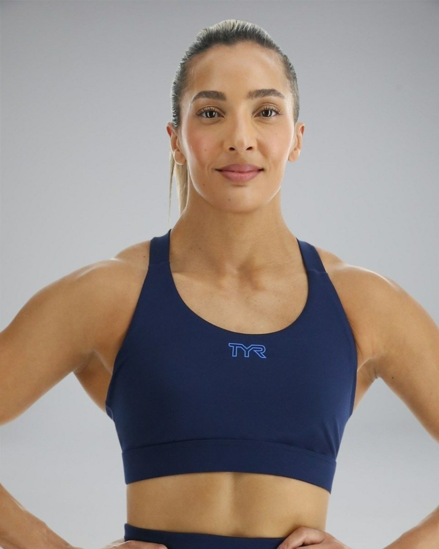 Women TYR Sport Sports Bras | Tyr Base Kinetic Women'S Crossback Sports Bra - Solid