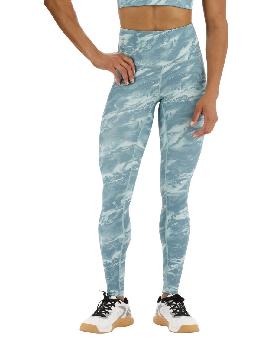 Women TYR Sport Leggings | Tyr Base Kinetic Women'S High-Rise 28" Leggings - Aqueous