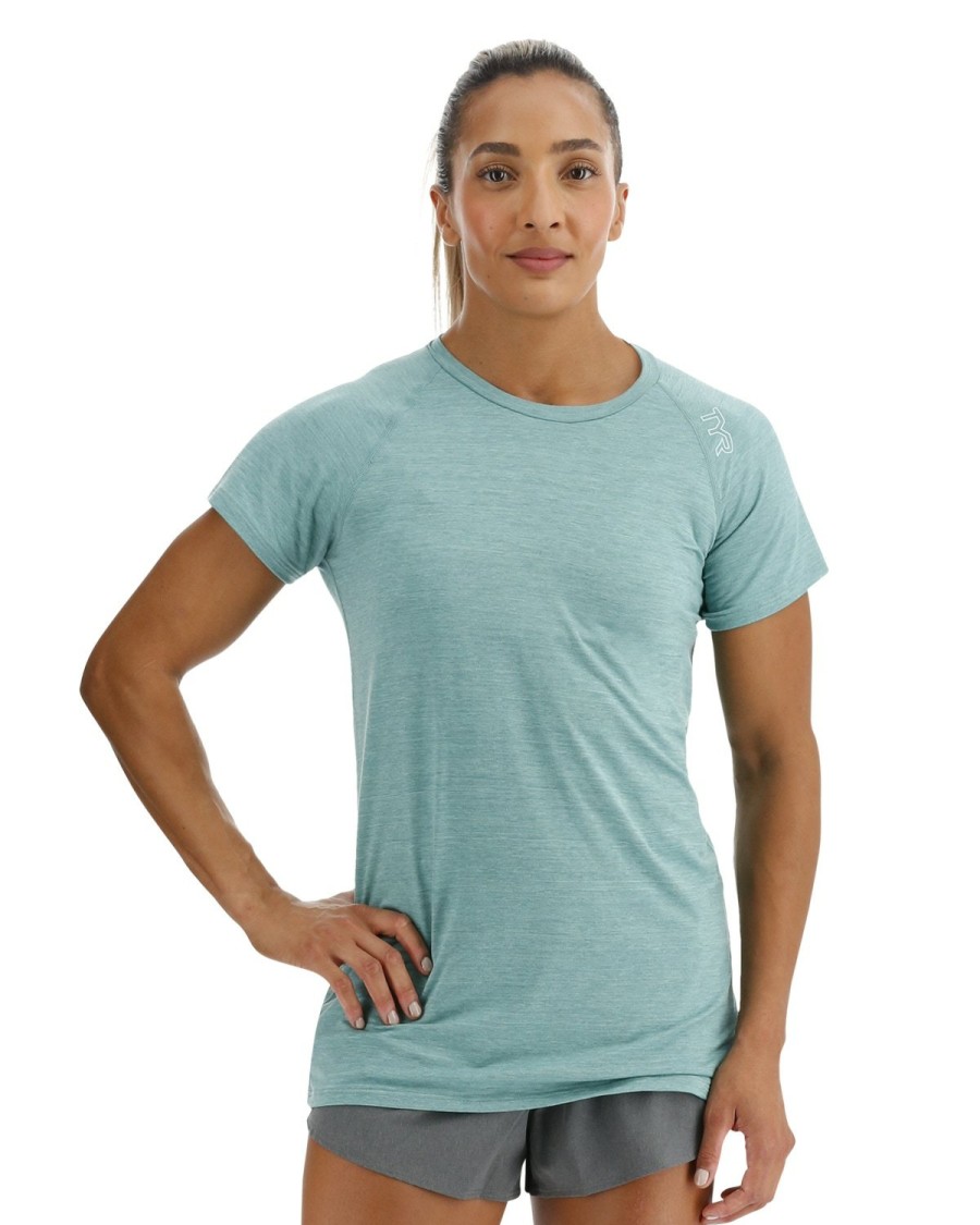 Women TYR Sport Shirts | Tyr Climadry Women'S Raglan Tee - Solid / Heather