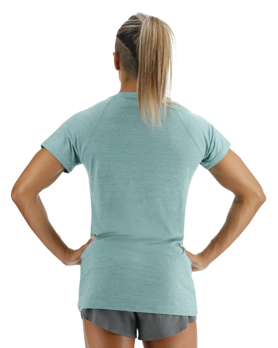 Women TYR Sport Shirts | Tyr Climadry Women'S Raglan Tee - Solid / Heather