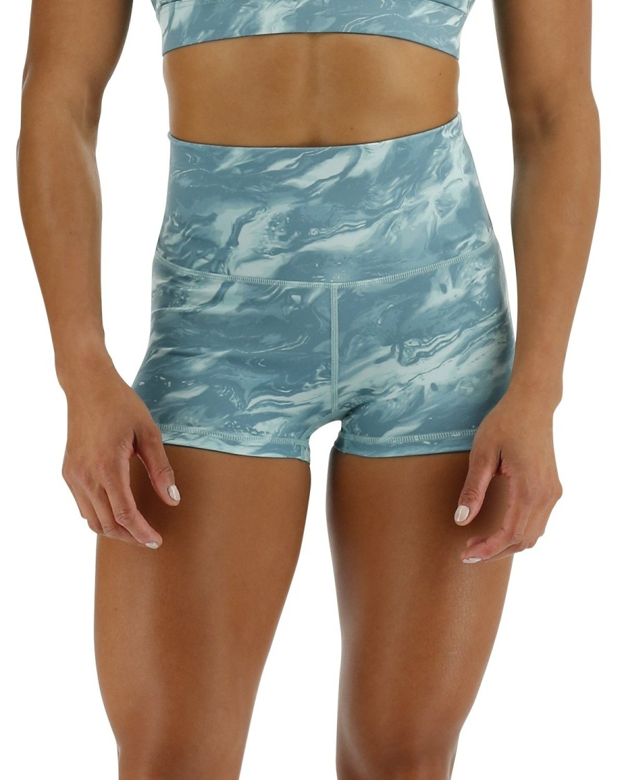 Women TYR Sport Shorts | Tyr Base Kinetic Women'S High-Rise 2" Shorts - Aqueous