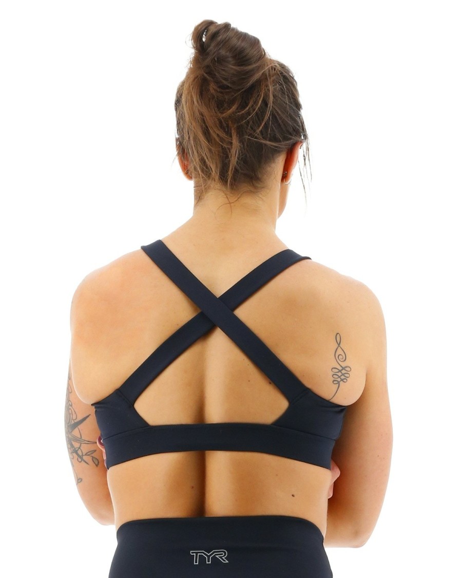 Women TYR Sport Sports Bras | Tyr Base Kinetic Women'S Crossback Sports Bra - Solid