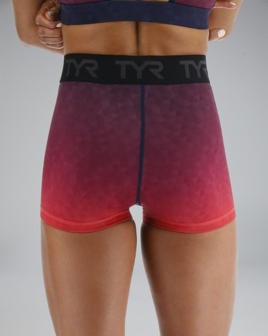 Women TYR Sport Shorts | Tyr Base Kinetic Women'S Mid-Rise 2" Logo Shorts - Ember